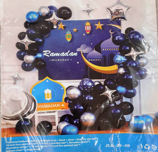 Ramadan Kareem Decor Theme Blue Silver Black