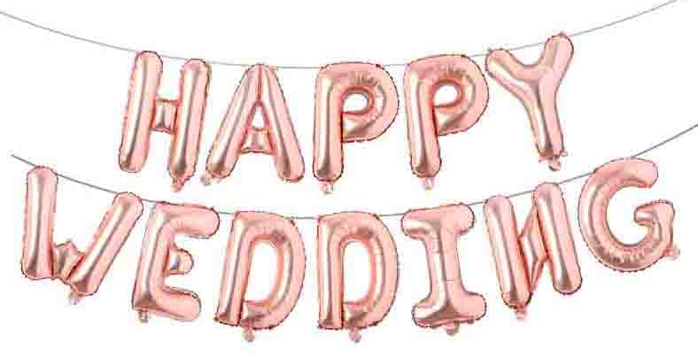 Happy Wedding Foil Banner