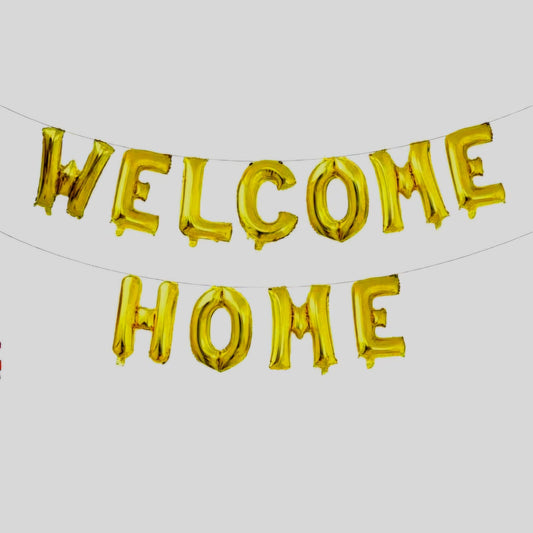 Welcome Home Foil Balloons Golden/Silver